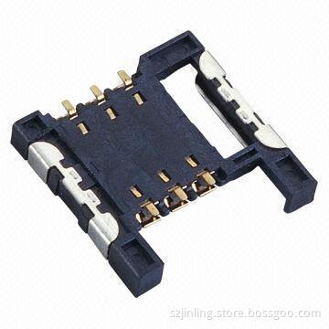 6-pin Memory SD Card Short Body with LCP Black Housing and 3u" Gold Plating